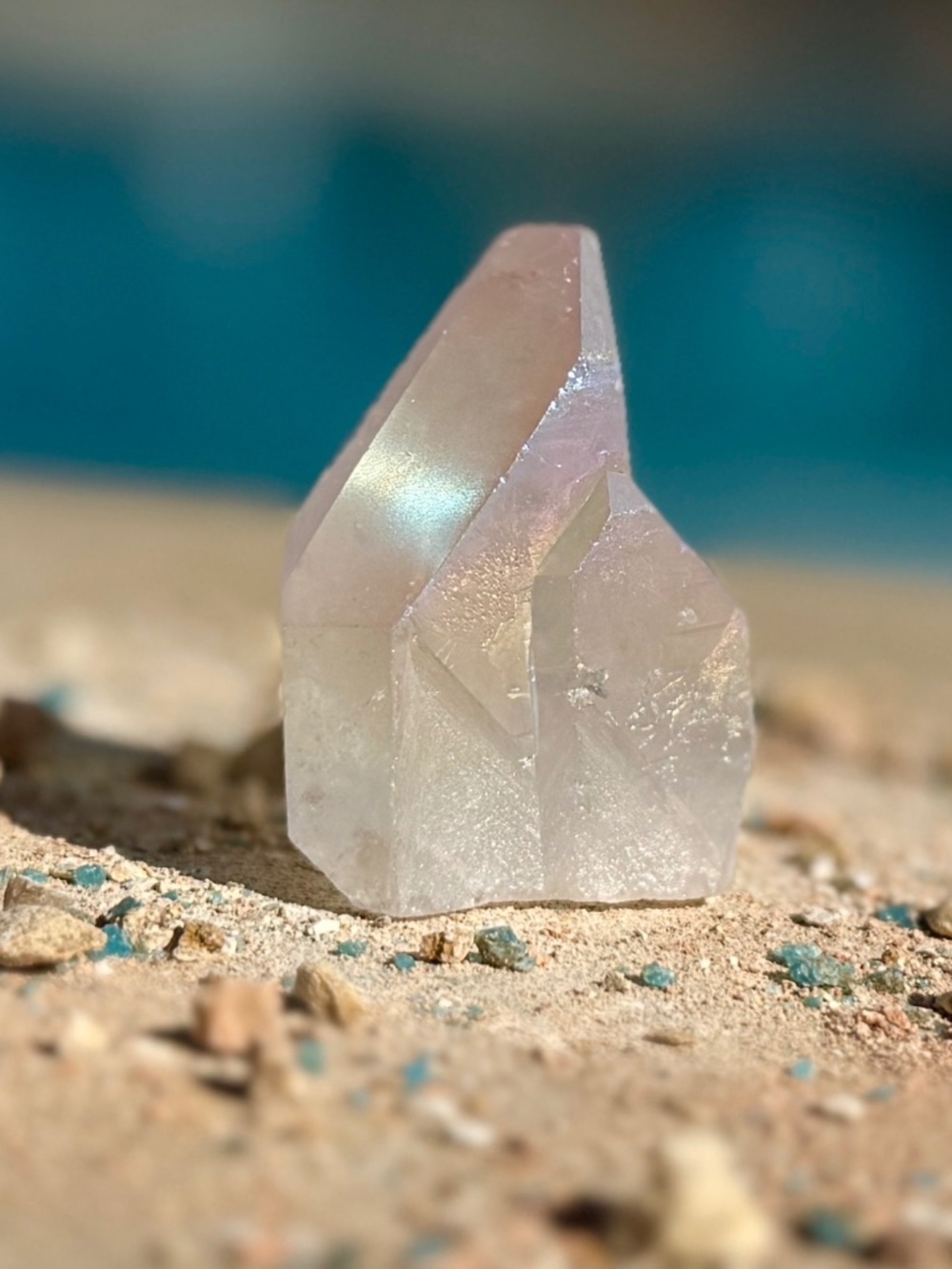 Brazilian Angel Aura Varied Geometric Tower/Shimmer Crystal Point